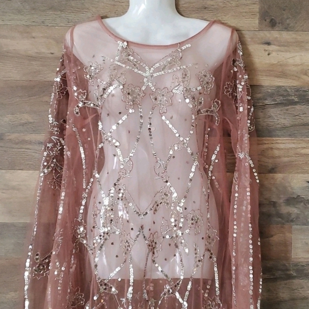 NWT Free people starlight slip maxi dress embellished sequins new with Tags Sz S - Picture 6 of 10